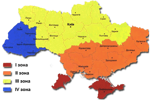 Карта интенсивности солнечного излучения